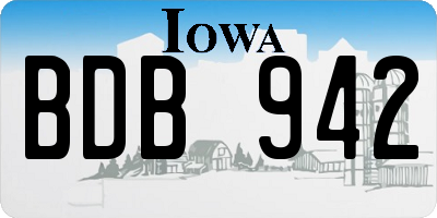 IA license plate BDB942
