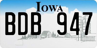 IA license plate BDB947