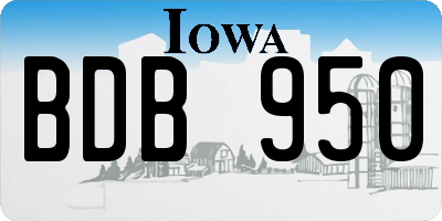 IA license plate BDB950