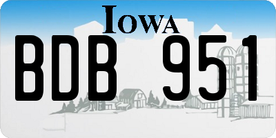 IA license plate BDB951