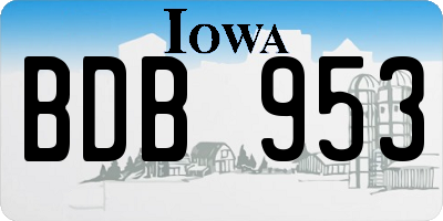 IA license plate BDB953