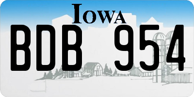 IA license plate BDB954