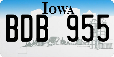 IA license plate BDB955