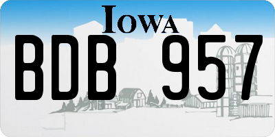 IA license plate BDB957