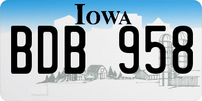 IA license plate BDB958
