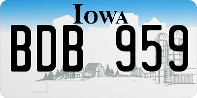 IA license plate BDB959