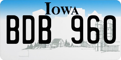 IA license plate BDB960