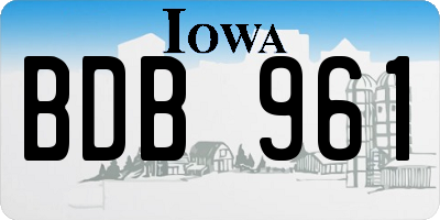 IA license plate BDB961