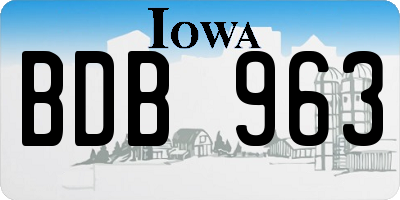 IA license plate BDB963