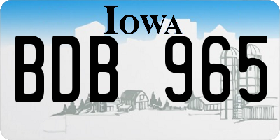 IA license plate BDB965