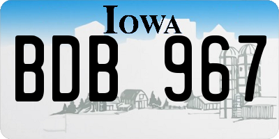 IA license plate BDB967