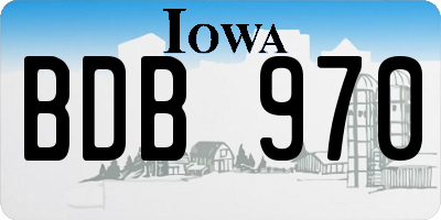 IA license plate BDB970