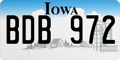 IA license plate BDB972