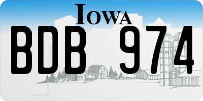 IA license plate BDB974