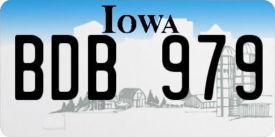 IA license plate BDB979