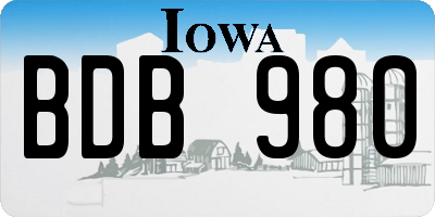IA license plate BDB980
