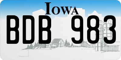 IA license plate BDB983