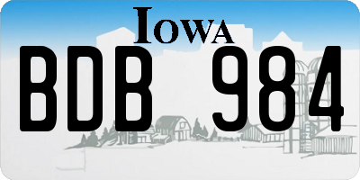 IA license plate BDB984