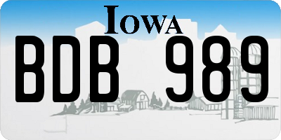 IA license plate BDB989