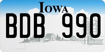 IA license plate BDB990
