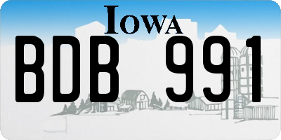 IA license plate BDB991