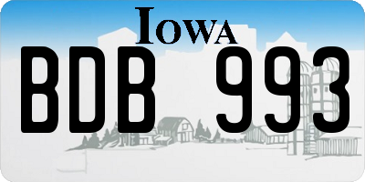 IA license plate BDB993