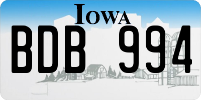 IA license plate BDB994