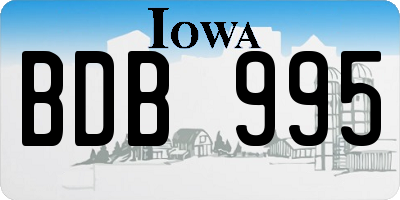 IA license plate BDB995