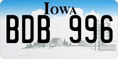 IA license plate BDB996