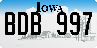 IA license plate BDB997