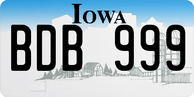 IA license plate BDB999