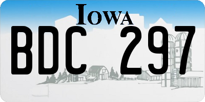 IA license plate BDC297