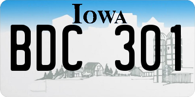 IA license plate BDC301