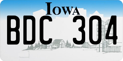 IA license plate BDC304
