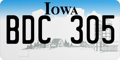 IA license plate BDC305
