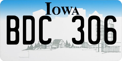 IA license plate BDC306