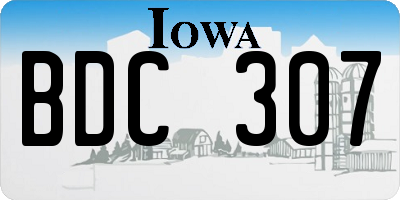 IA license plate BDC307