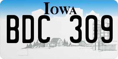 IA license plate BDC309