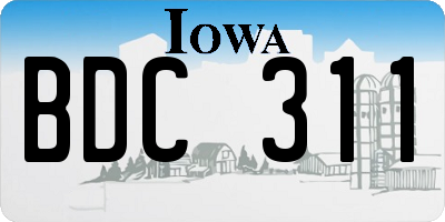 IA license plate BDC311