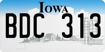 IA license plate BDC313