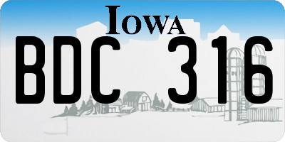 IA license plate BDC316