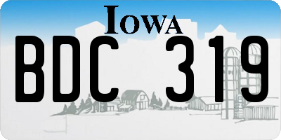 IA license plate BDC319