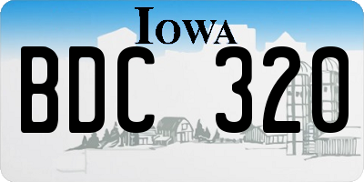 IA license plate BDC320