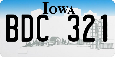 IA license plate BDC321