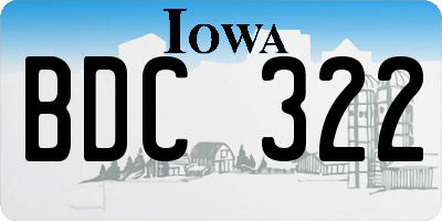 IA license plate BDC322