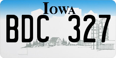 IA license plate BDC327