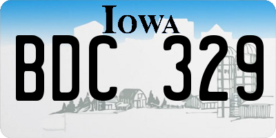 IA license plate BDC329