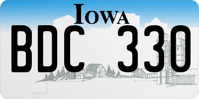 IA license plate BDC330