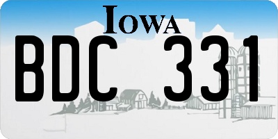 IA license plate BDC331