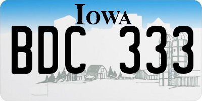 IA license plate BDC333